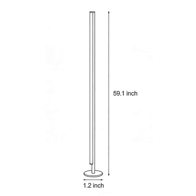 Modern Minimalist Black LED Linear Floor Lamp for Living Room Bedroom