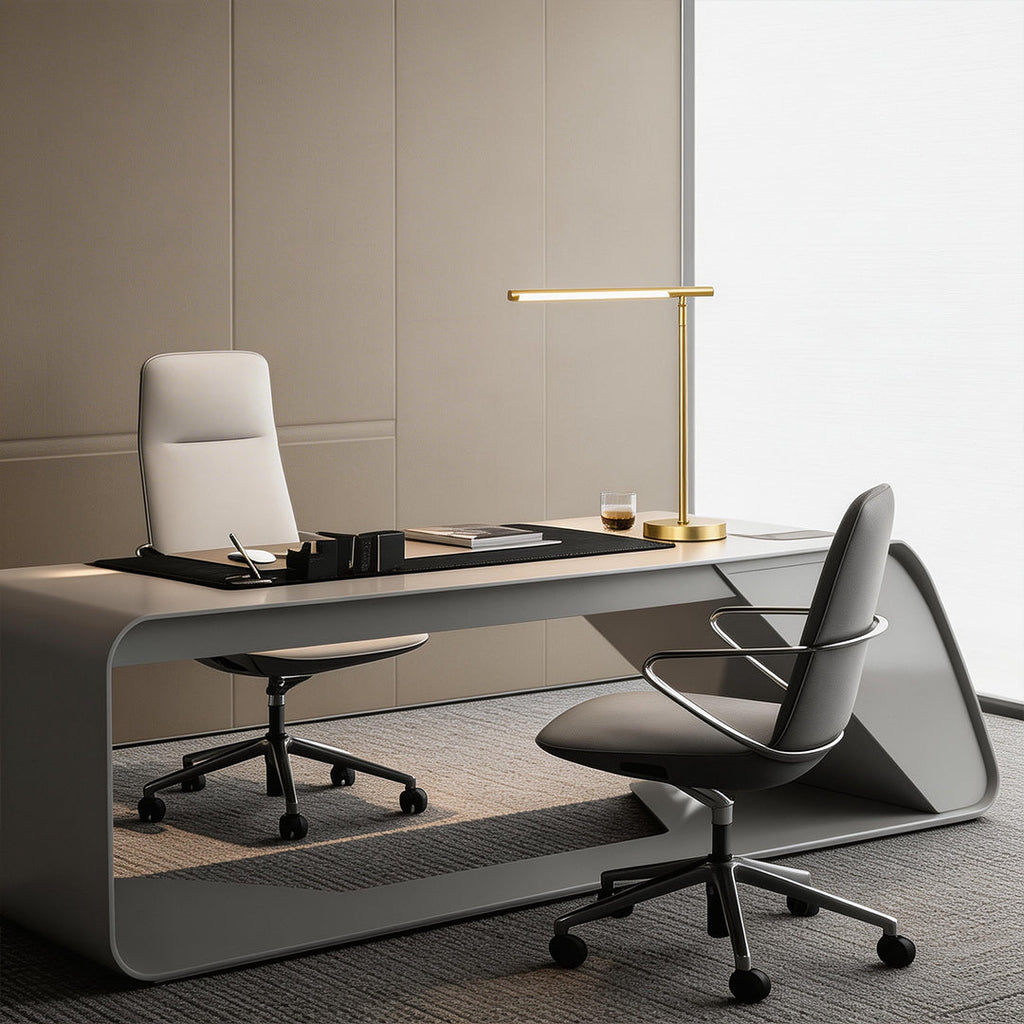 Modern Copper Adjustable Angle LED Linear Table Lamp for Home Office