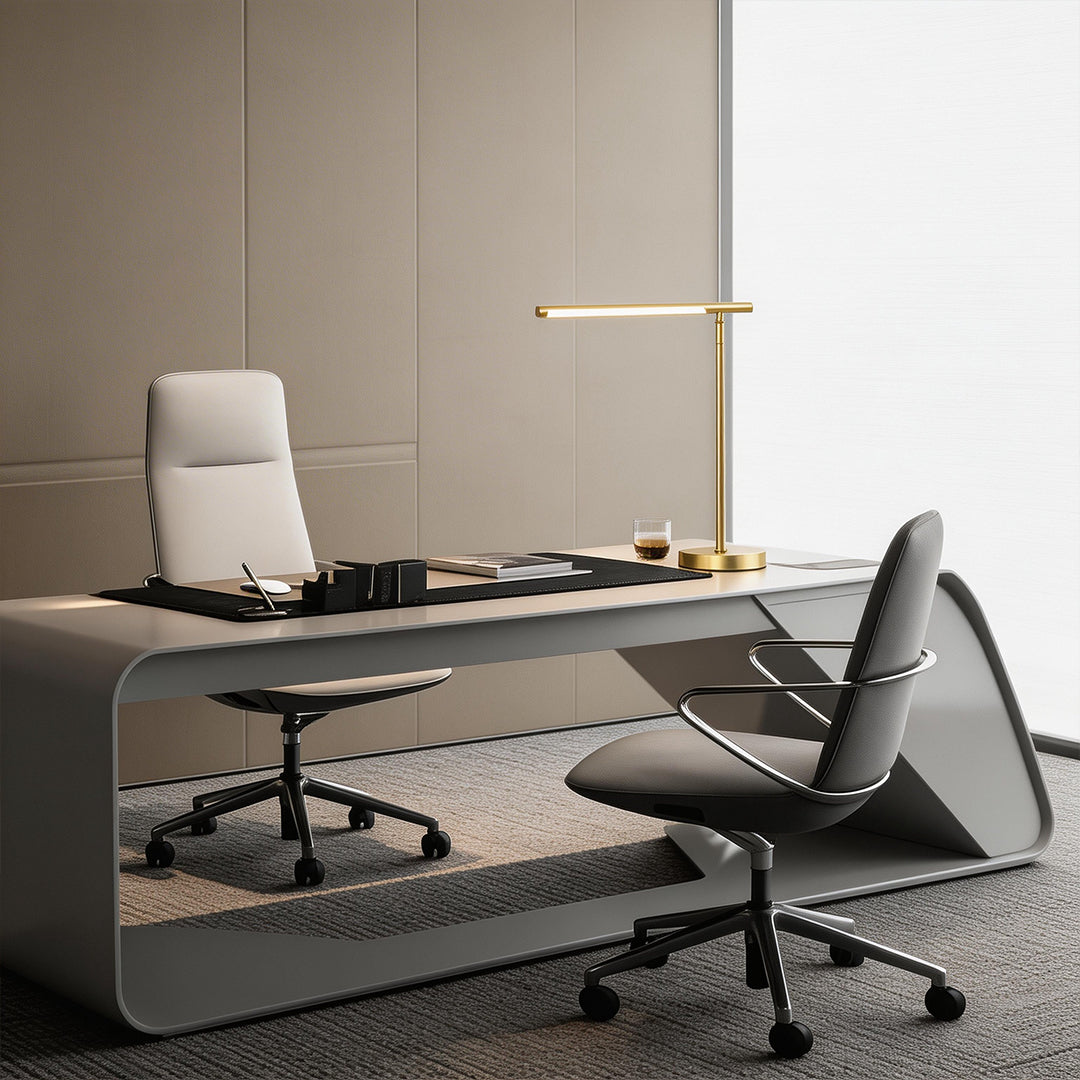 Modern Copper Adjustable Angle LED Linear Table Lamp for Home Office