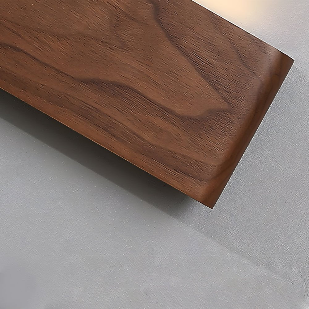 Elegant Linear Walnut Wood LED Wall Sconce for Modern Living Spaces