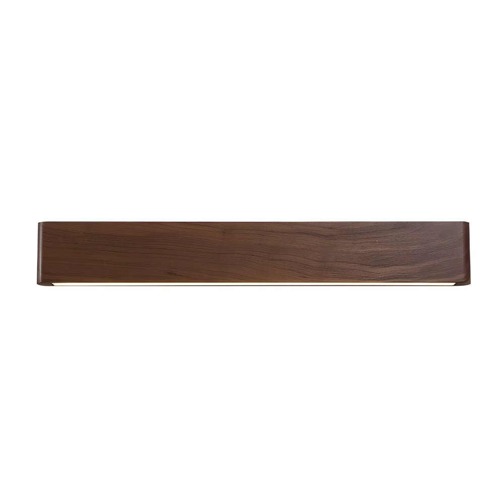 Elegant Linear Walnut Wood LED Wall Sconce for Modern Living Spaces