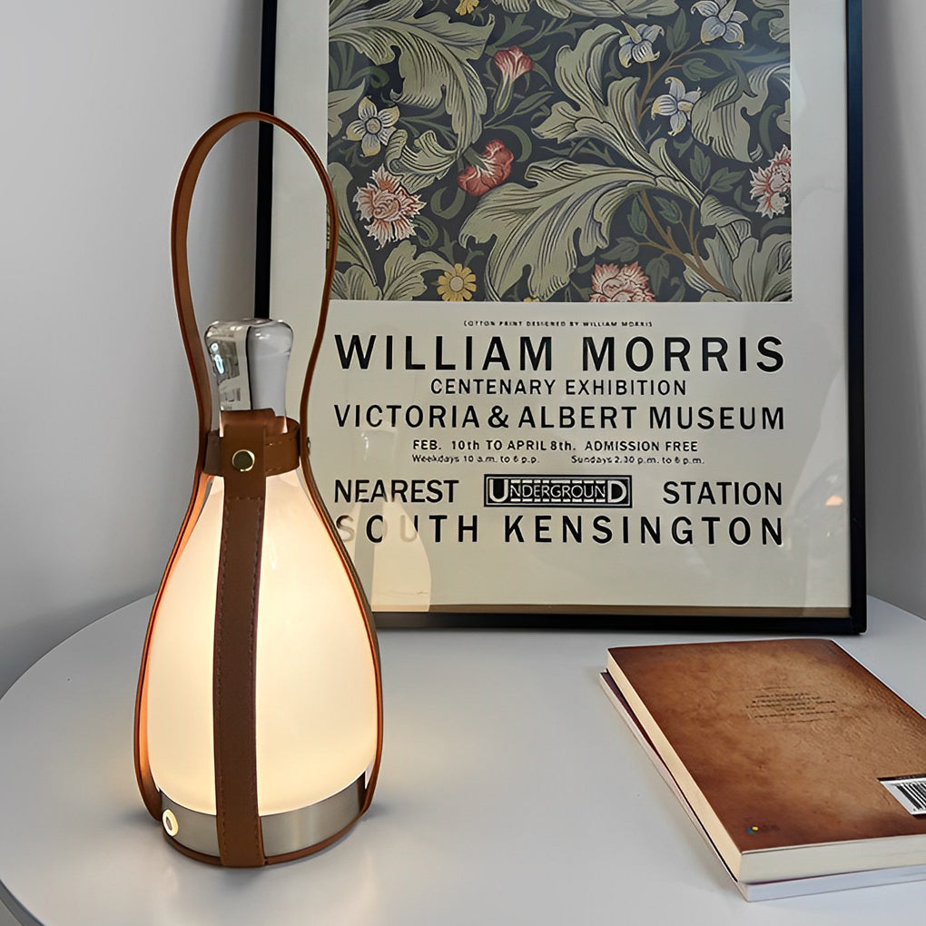 Mid-Century Cordless Table Lamp with Liquor Bottle Design for Living Room