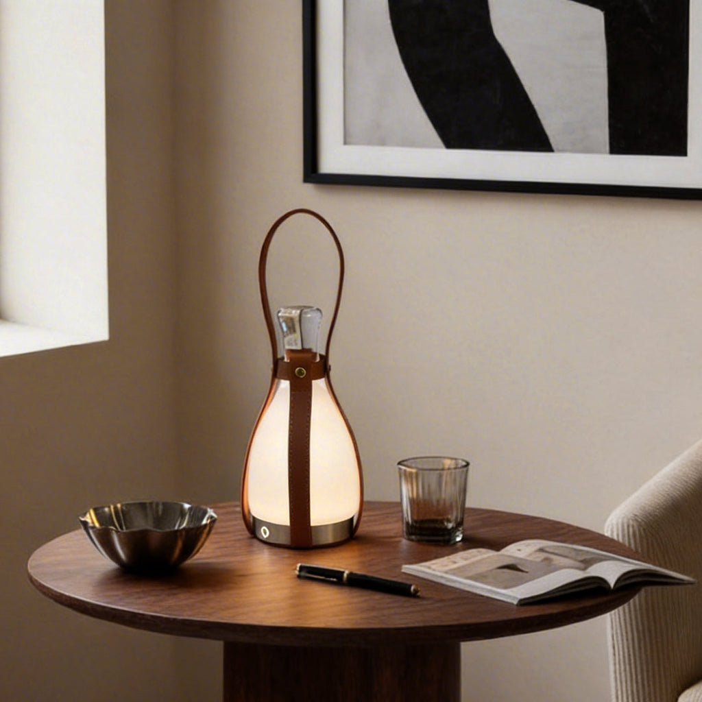 Mid-Century Cordless Table Lamp with Liquor Bottle Design for Living Room