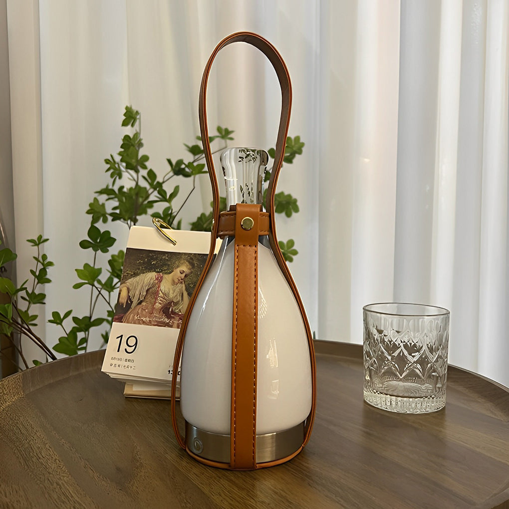 Mid-Century Cordless Table Lamp with Liquor Bottle Design for Living Room