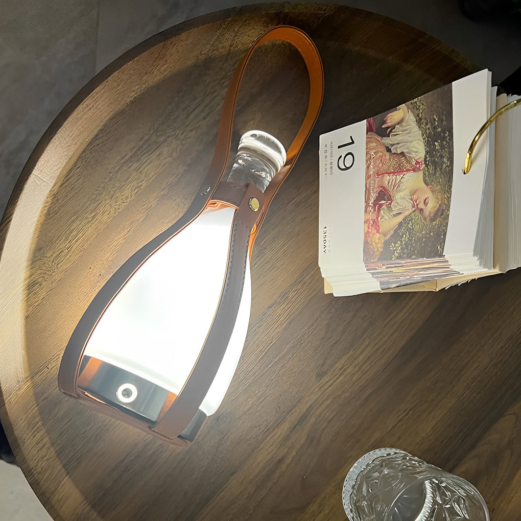 Mid-Century Cordless Table Lamp with Liquor Bottle Design for Living Room