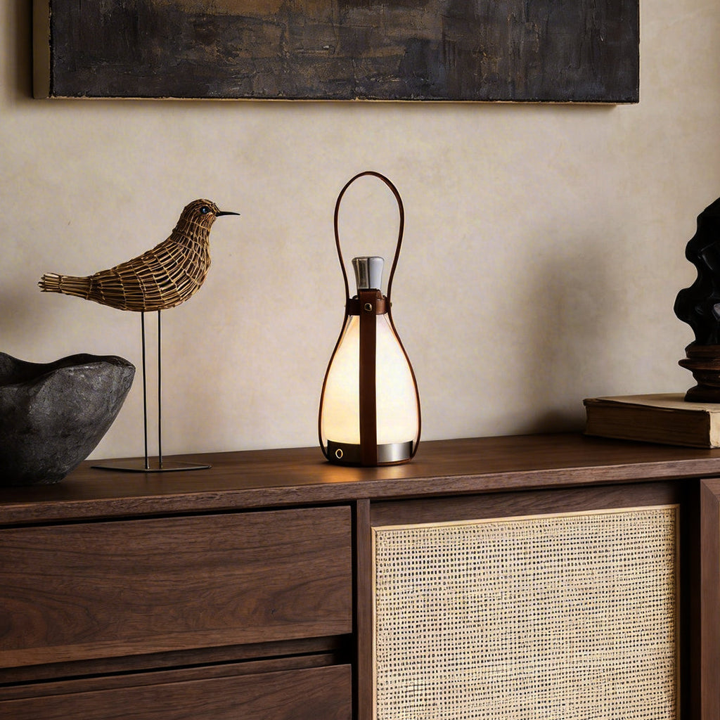 Mid-Century Cordless Table Lamp with Liquor Bottle Design for Living Room