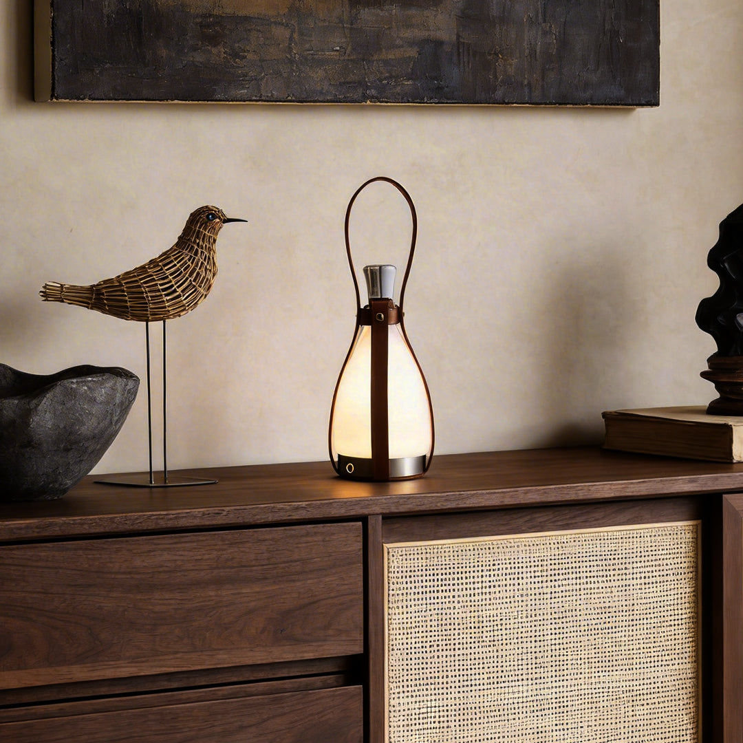 Mid-Century Cordless Table Lamp with Liquor Bottle Design for Living Room