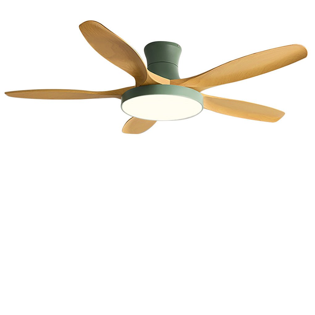 Modern White Ceiling Fan with LED Lights for Silent Living Room Elegance