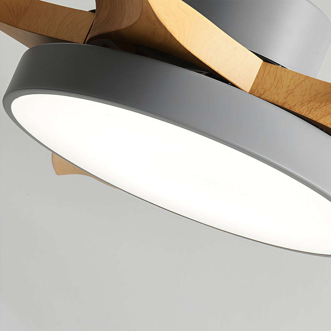Modern White Ceiling Fan with LED Lights for Silent Living Room Elegance