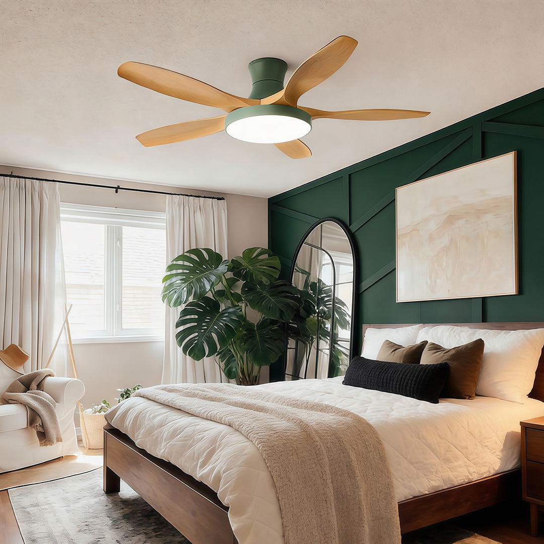 Modern White Ceiling Fan with LED Lights for Silent Living Room Elegance