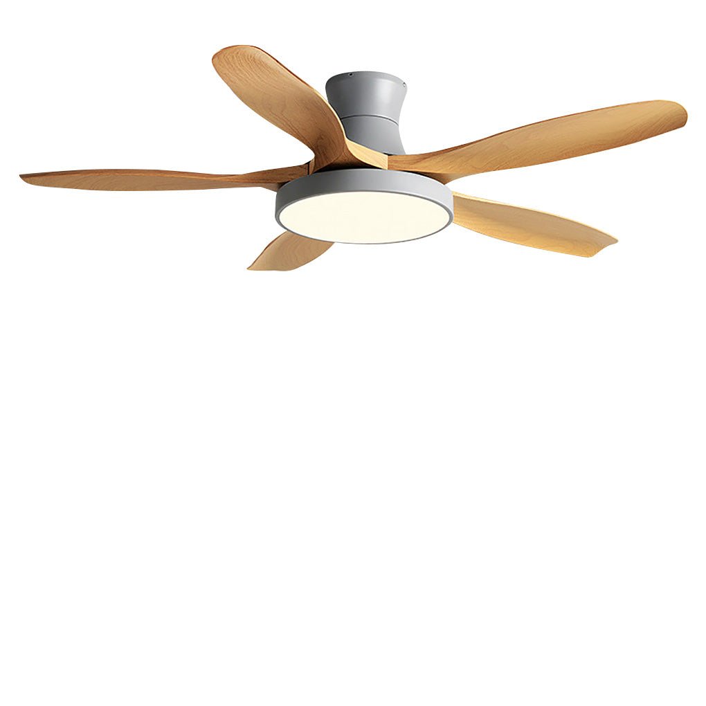 Modern White Ceiling Fan with LED Lights for Silent Living Room Elegance