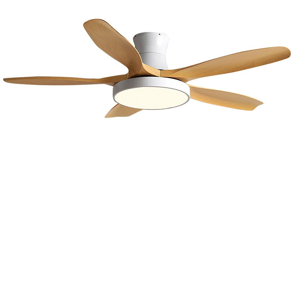 Modern White Ceiling Fan with LED Lights for Silent Living Room Elegance