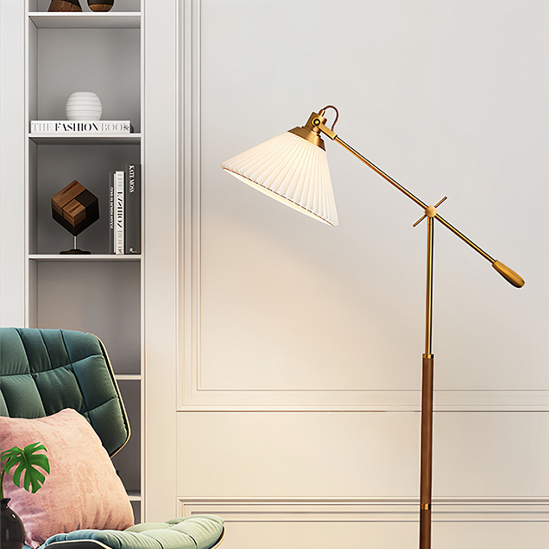 Vintage Industrial Adjustable Swing Arm Floor Lamp for Bedroom Reading
