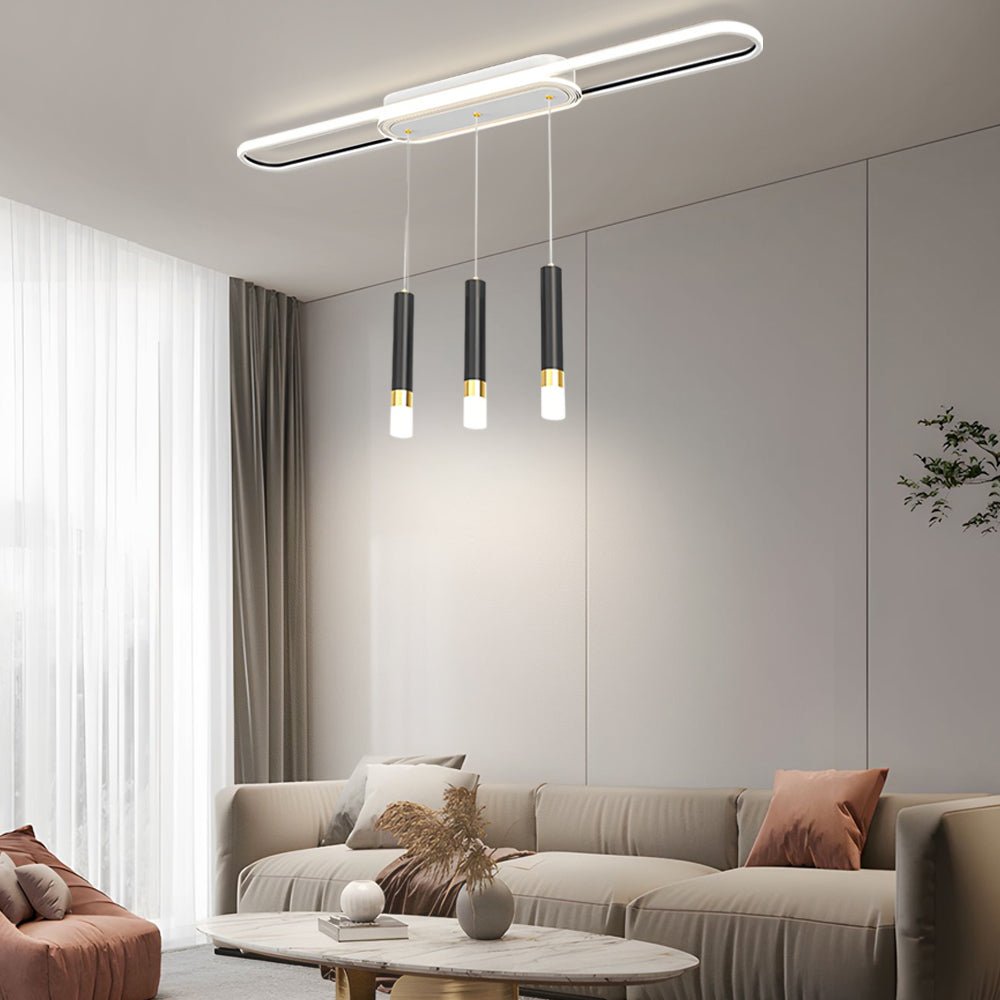 Modern White Circular LED Ceiling Light Fixture for Living Room Dining