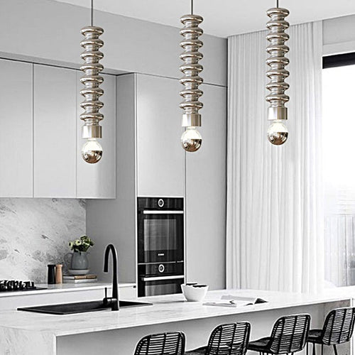 Colorful Spiral Metal Pendant Light Fixture for Modern Living Spaces