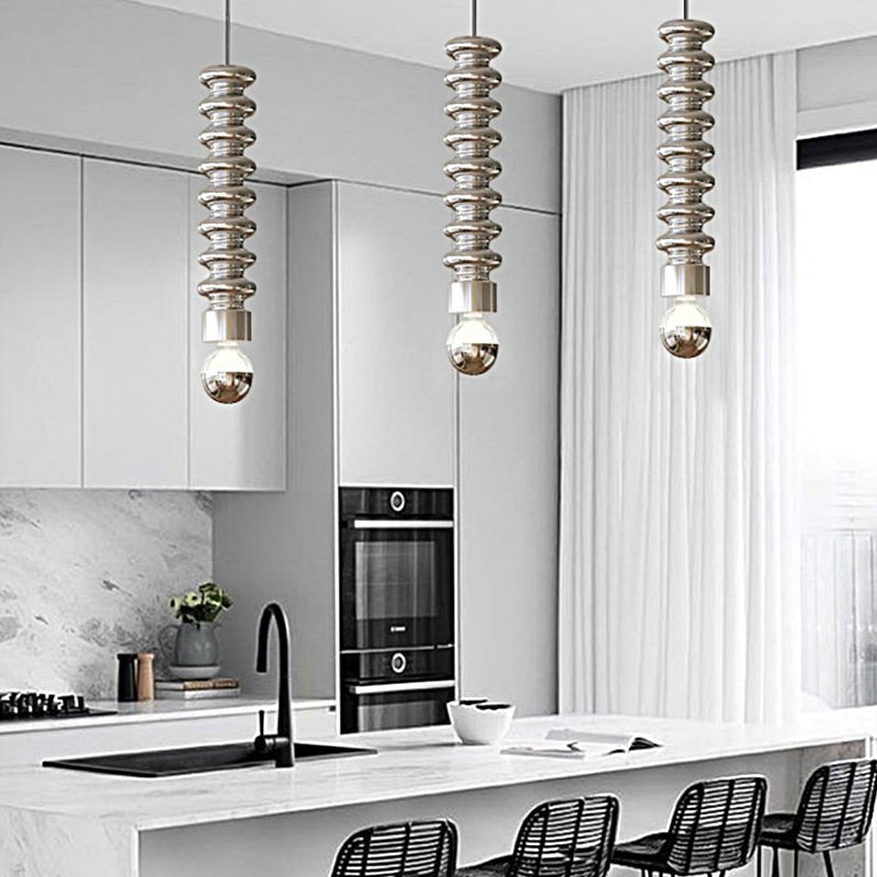 Colorful Spiral Gourd Metal Pendant Light Fixture for Modern Interiors