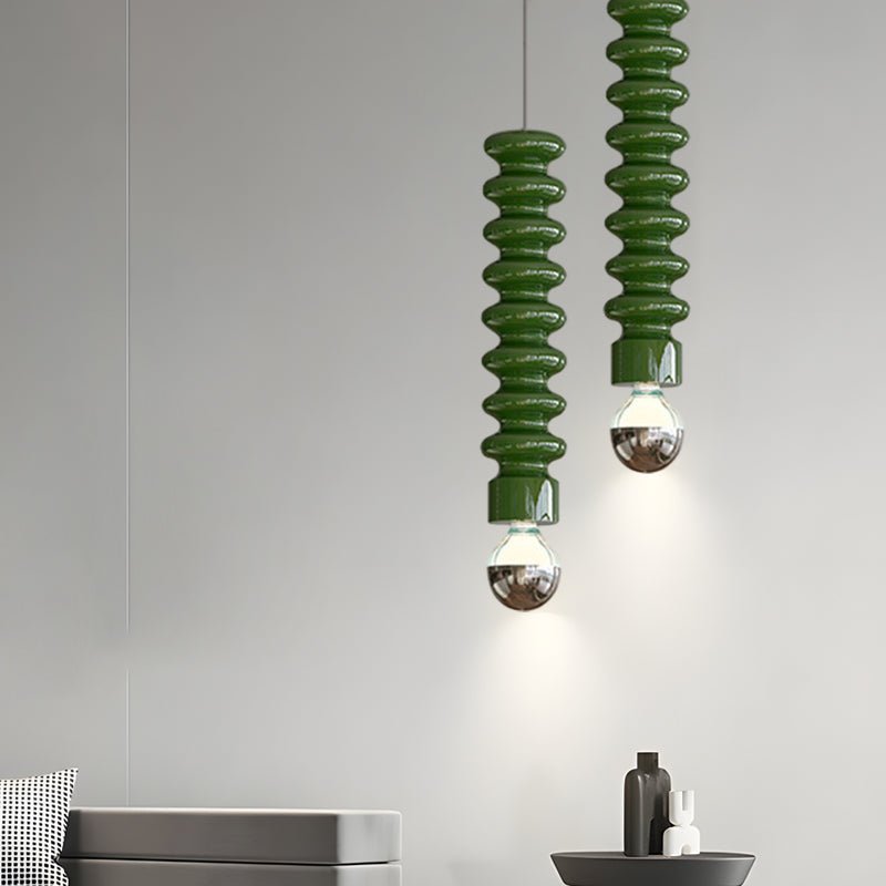 Colorful Spiral Gourd Metal Pendant Light Fixture for Modern Interiors