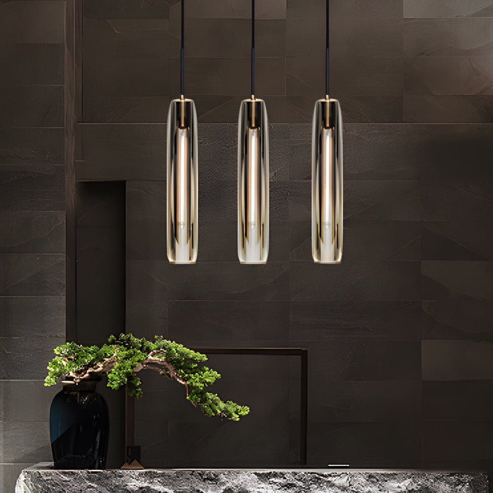 Long Crystal Tungsten LED Pendant Light for Modern Dining or Living Room