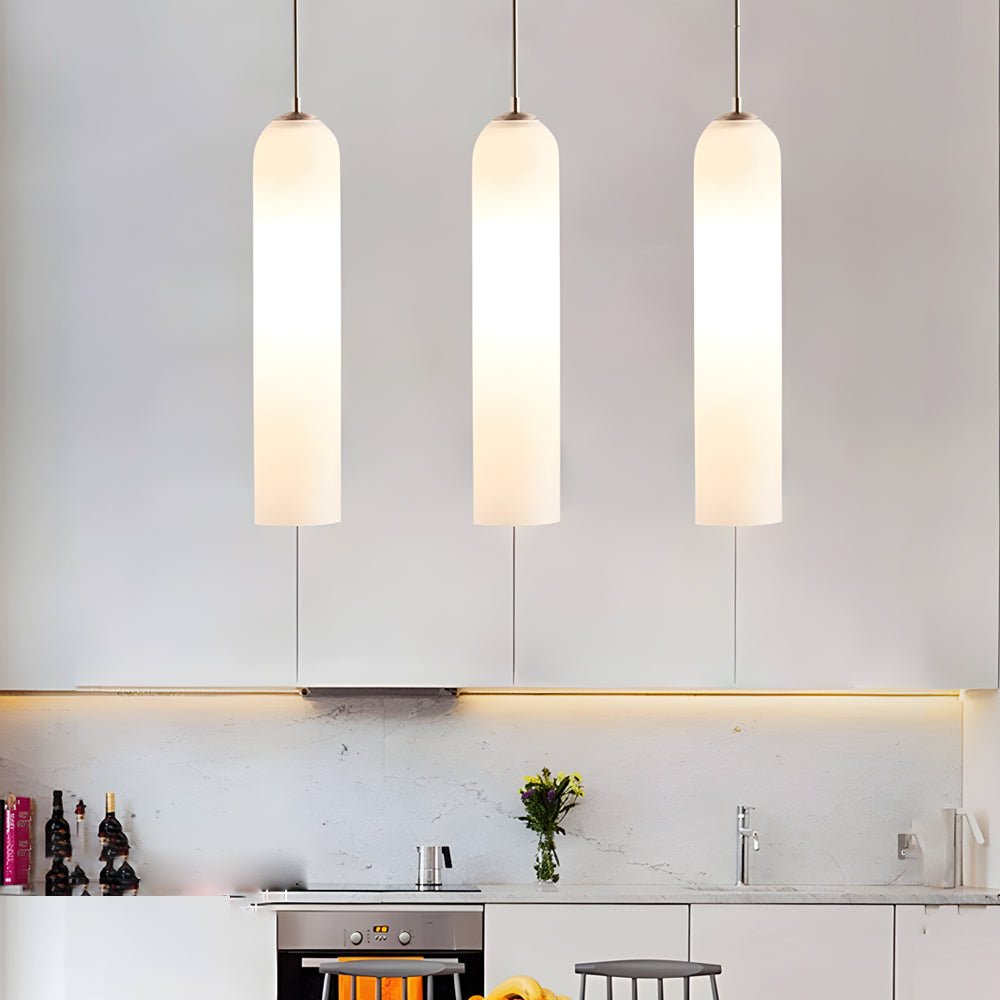 Elegant Long Glass Pendant Light with Luxury Hardware for Living Room