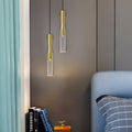Elegant Long Copper Glass Pendant Light Fixture with 3-Step Dimming for Modern Living Spaces