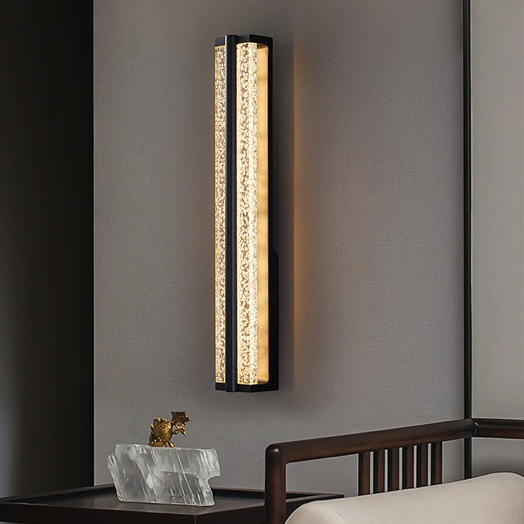 Elegant Black Stainless Steel Crystal Wall Sconce Lights for Modern Decor