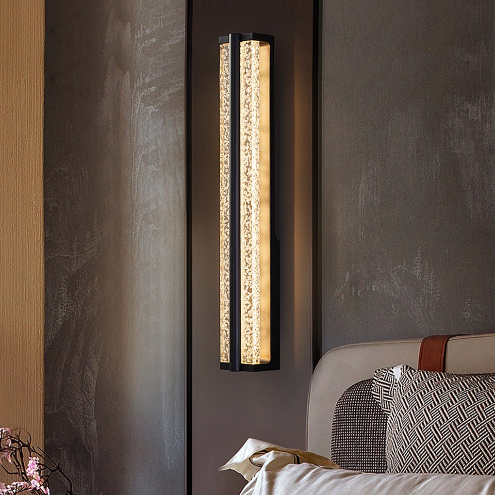 Elegant Black Stainless Steel Crystal Wall Sconce Lights for Modern Decor