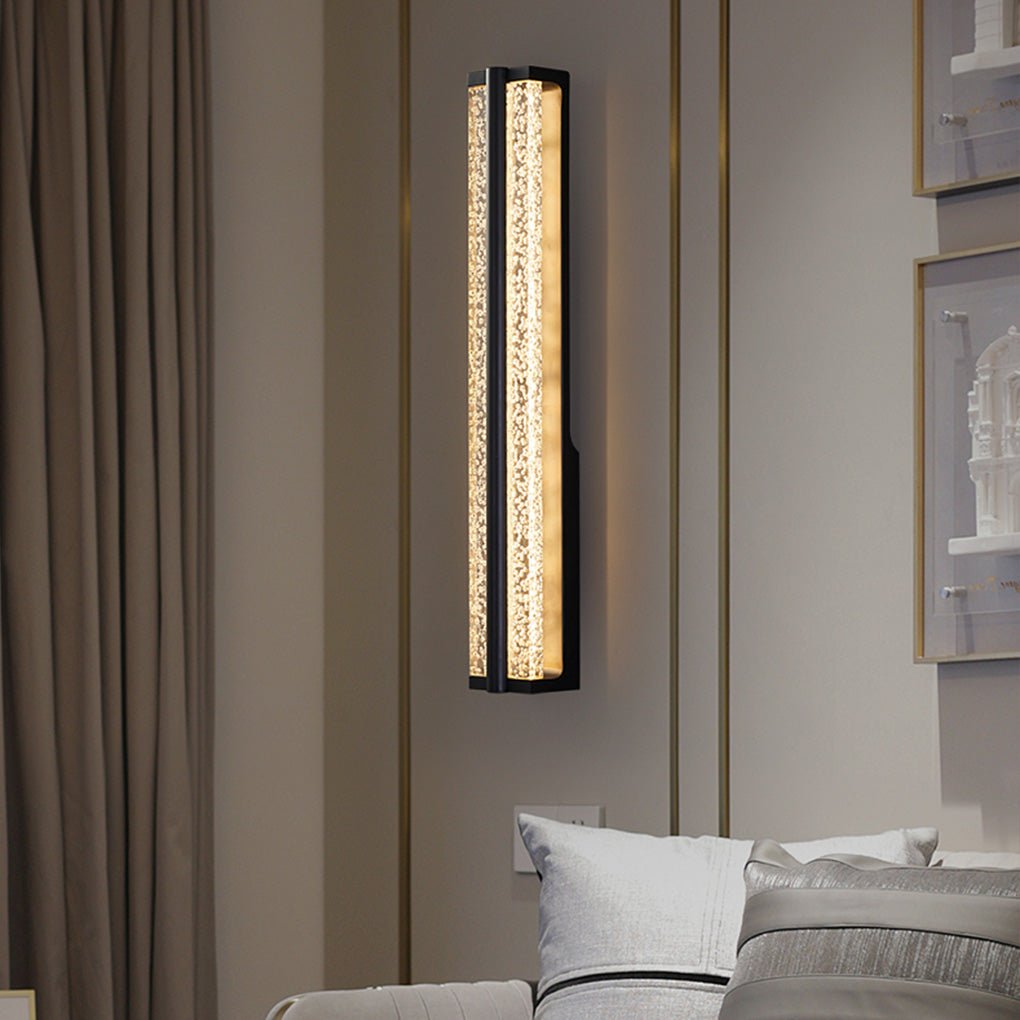 Elegant Black Stainless Steel Crystal Wall Sconce Lights for Modern Decor