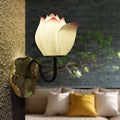 Elegant Lotus Flowers Resin Wall Light Fixture with Three-Step Dimming