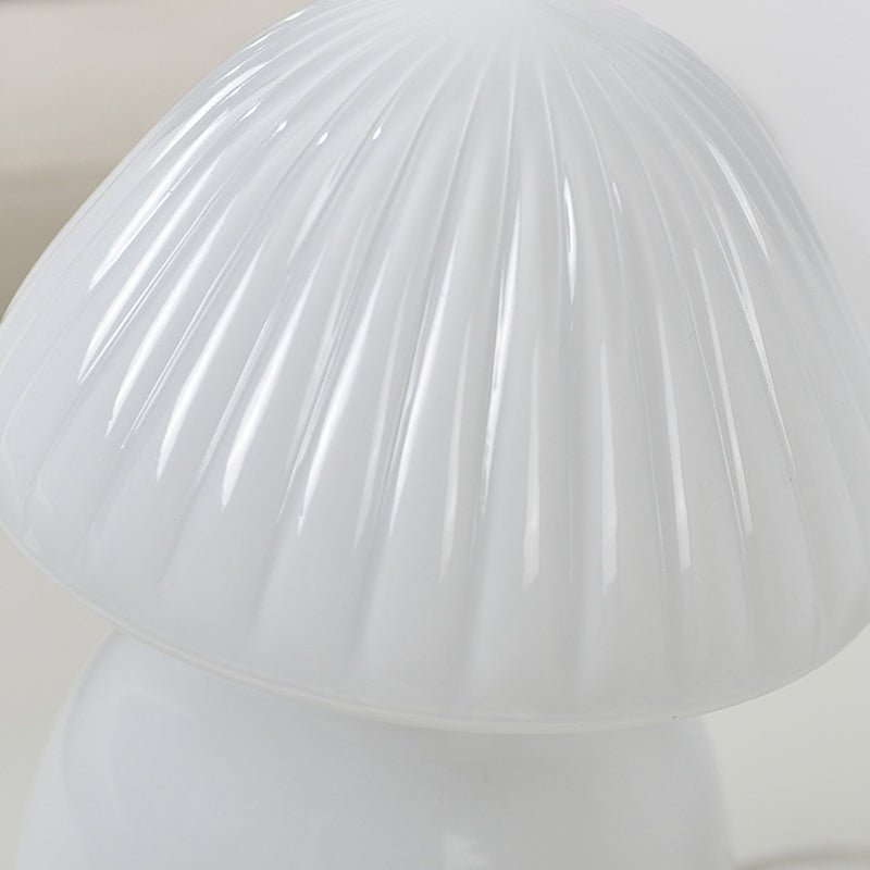 Charming White Glass LED Mushroom Lamp for Baby Nursery or Kids Room