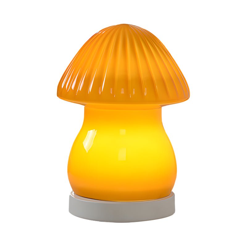Charming White Glass LED Mushroom Lamp for Baby Nursery or Kids Room