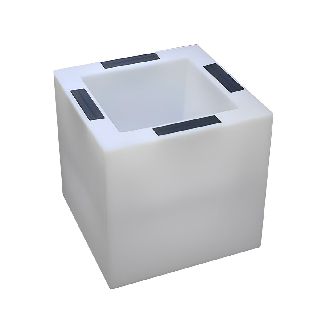 Square Waterproof LED Solar Light Flower Pots for Outdoor Garden Decor