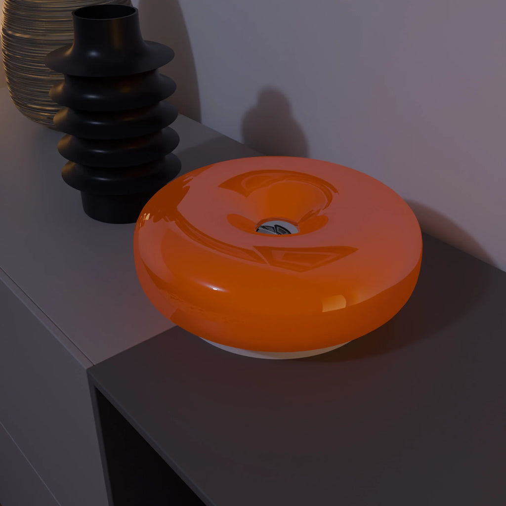 Elegant White Ceramic Donut Table Lamp for Living Room Bedroom Decor