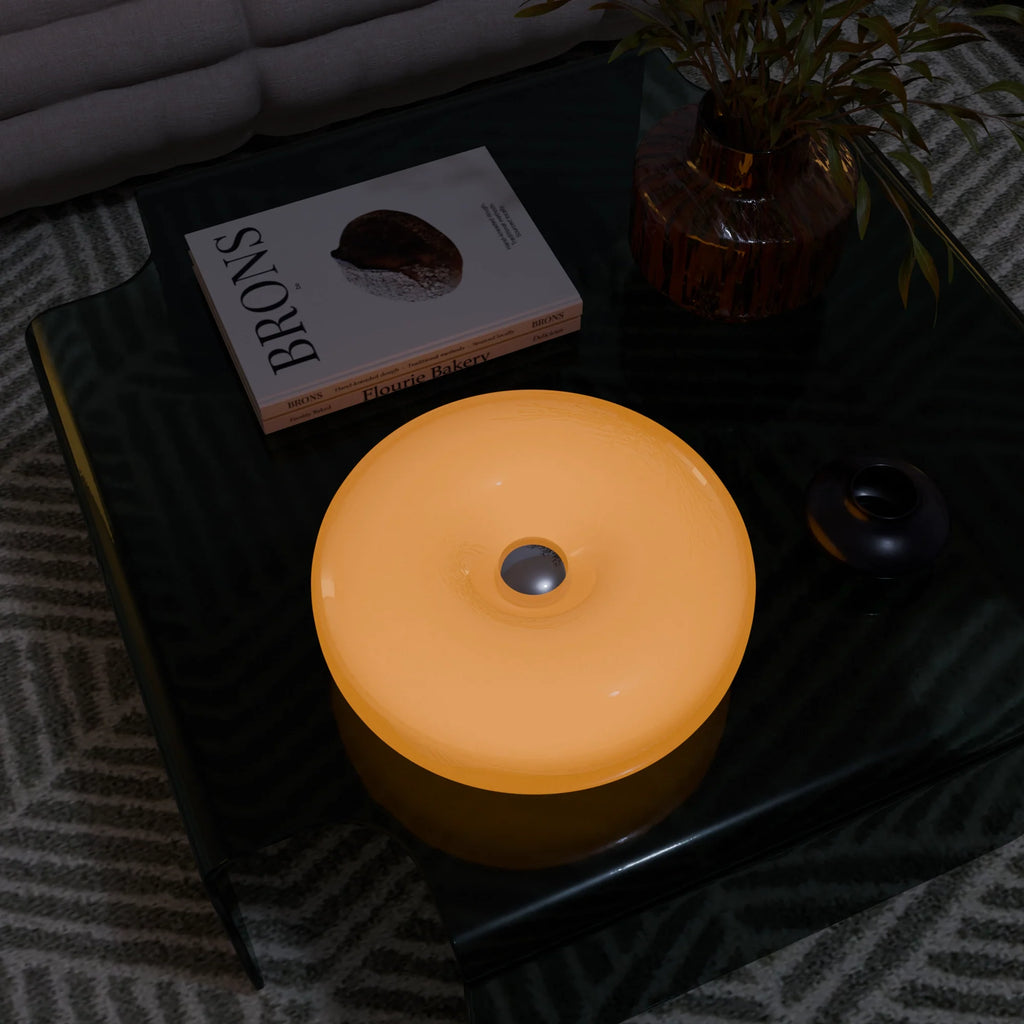 Elegant White Ceramic Donut Table Lamp for Living Room Bedroom Decor
