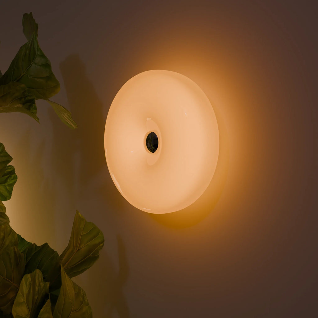Modern White Ceramic Lumo Donut LED Table Lamp for Bedroom Decor