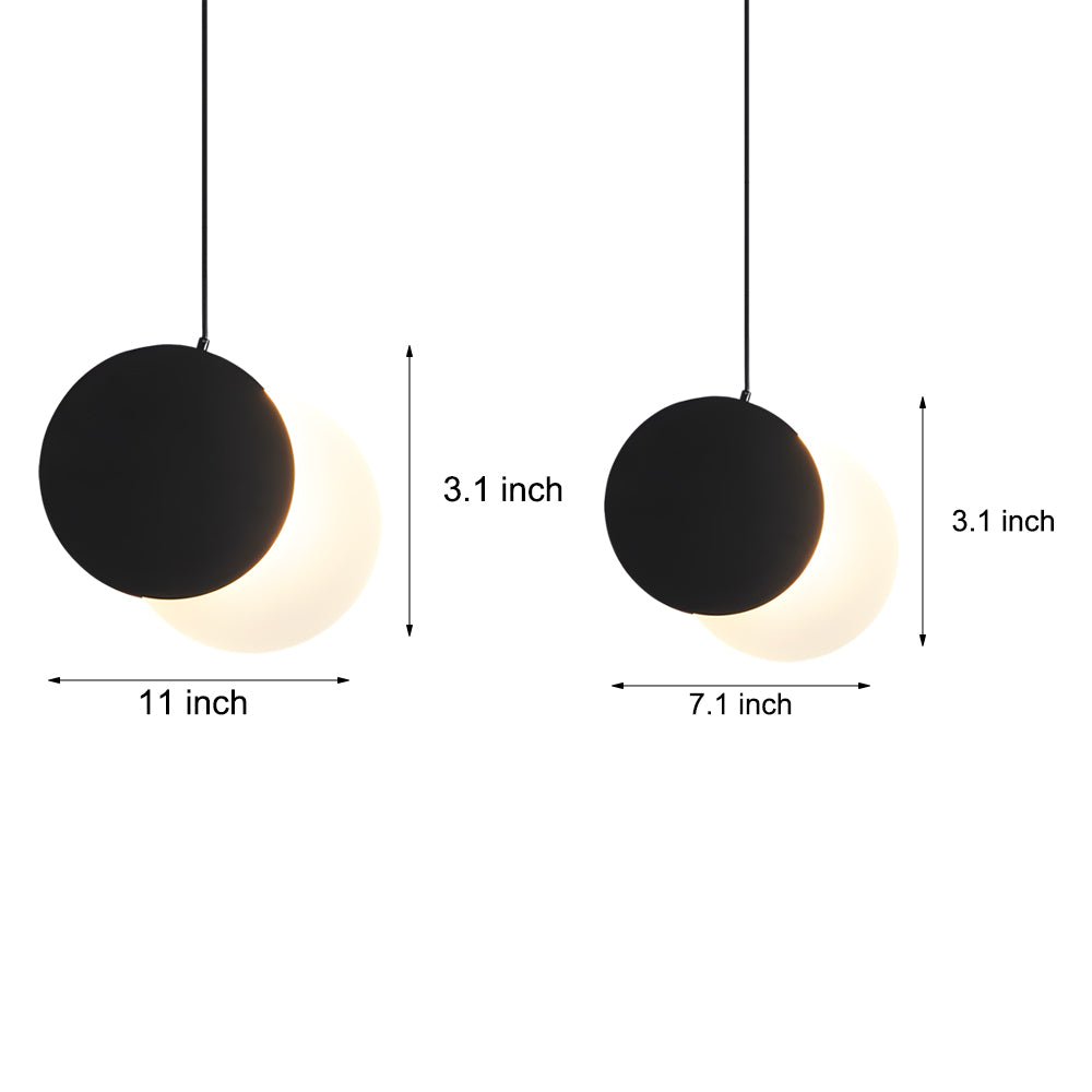 Modern Adjustable Black LED Pendant Light for Kitchen & Dining Room