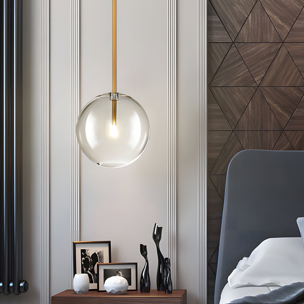 Nordic Clear Glass Globe Pendant Light Fixture for Modern Living Rooms