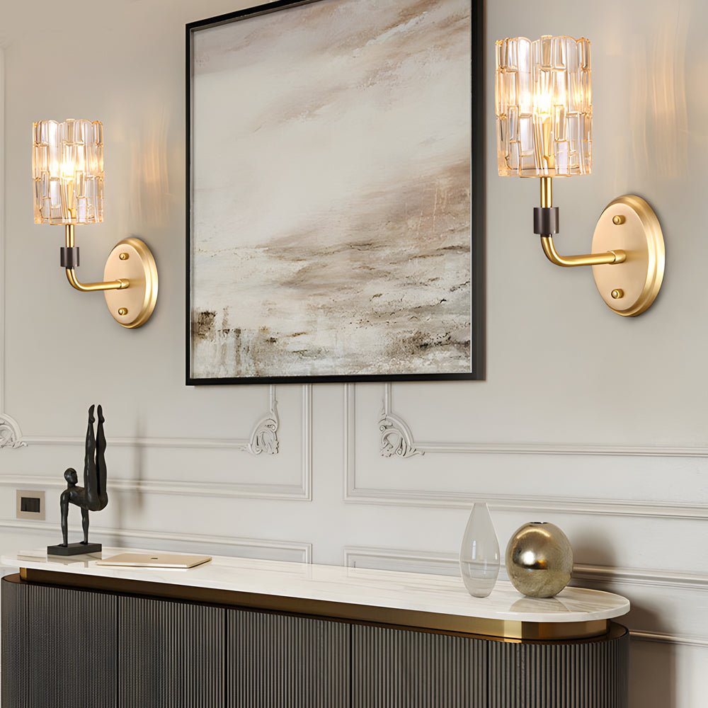 Luxurious Gold Crystal Wall Sconce Lamp for Elegant Living Room Decor