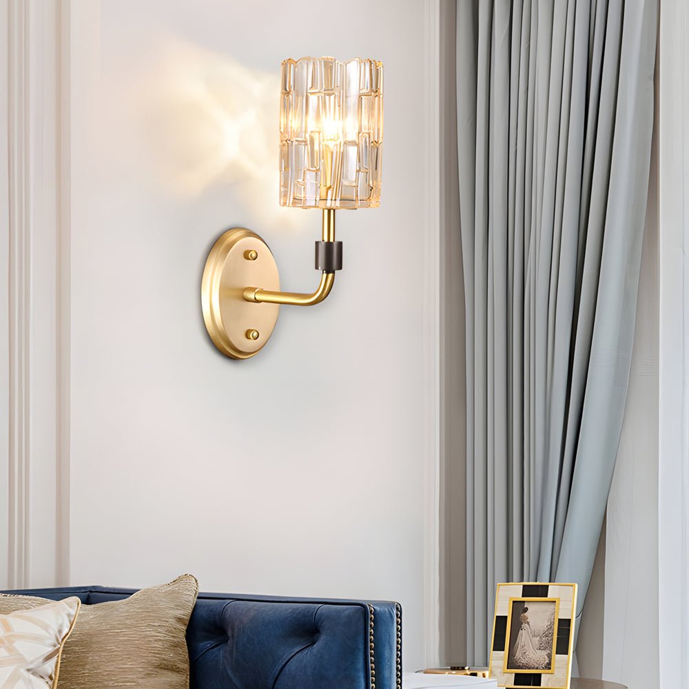 Luxurious Gold Crystal Wall Sconce Lamp for Elegant Living Room Decor
