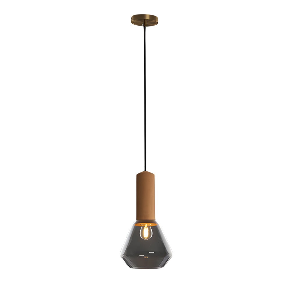 Copper Glass Jar Wood Pendant Light Fixture for Dining Room Décor
