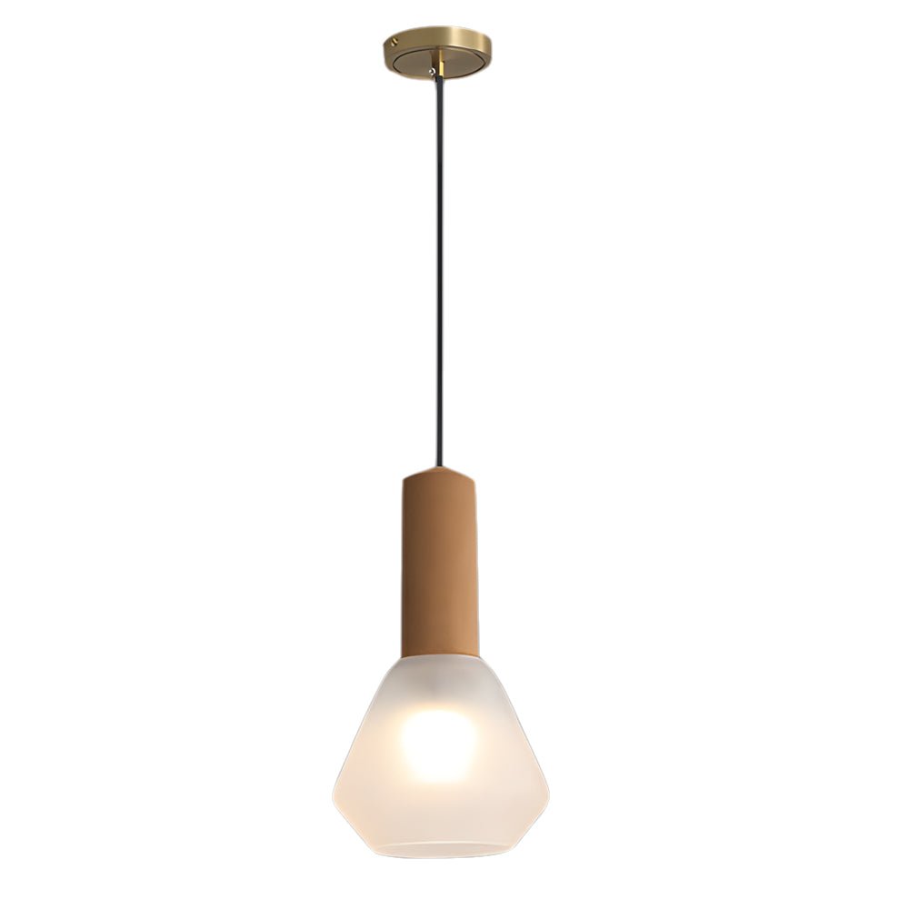 Copper Glass Jar Wood Pendant Light Fixture for Dining Room Décor