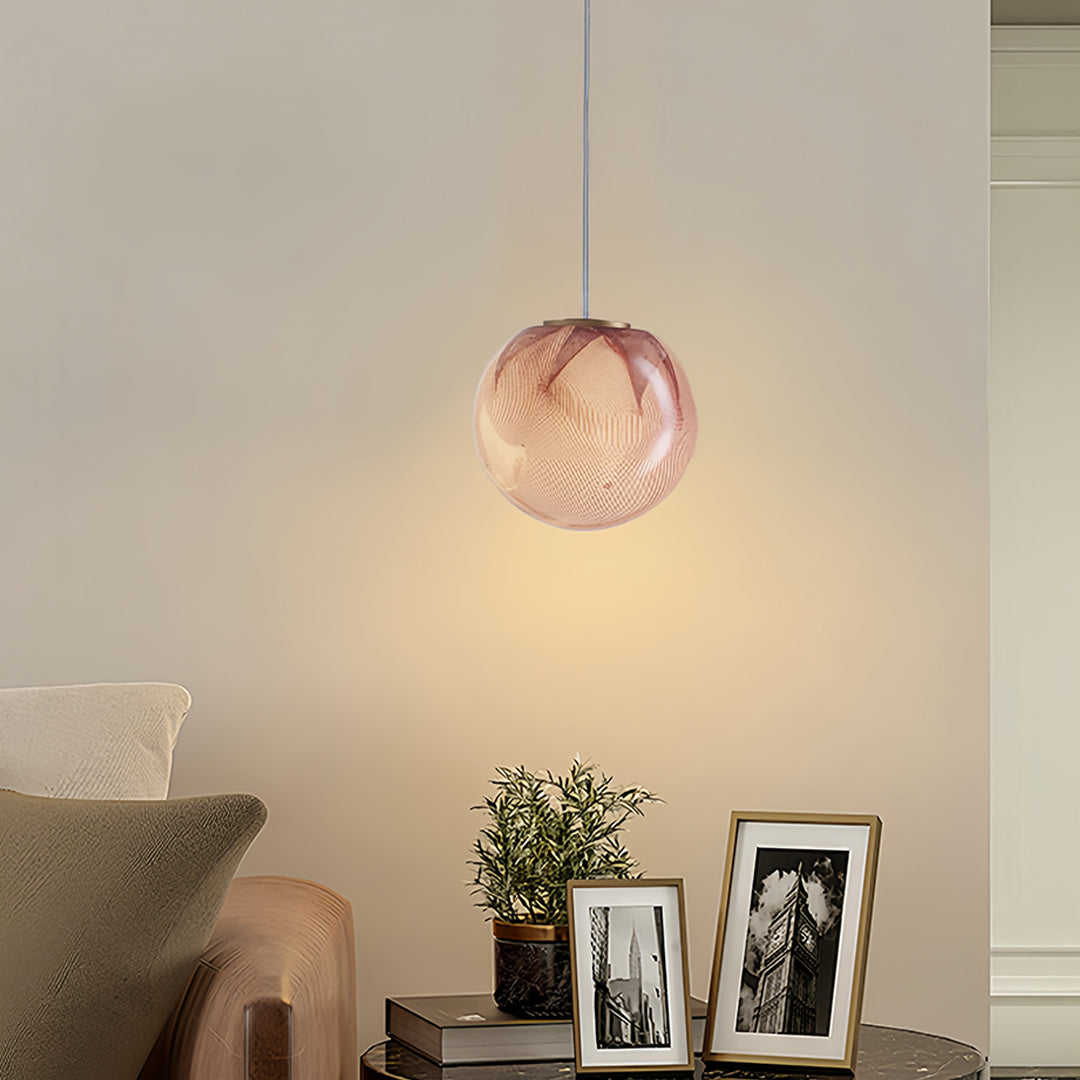 Modern Clear Glass Globe Pendant Light for Kitchen or Dining Spaces