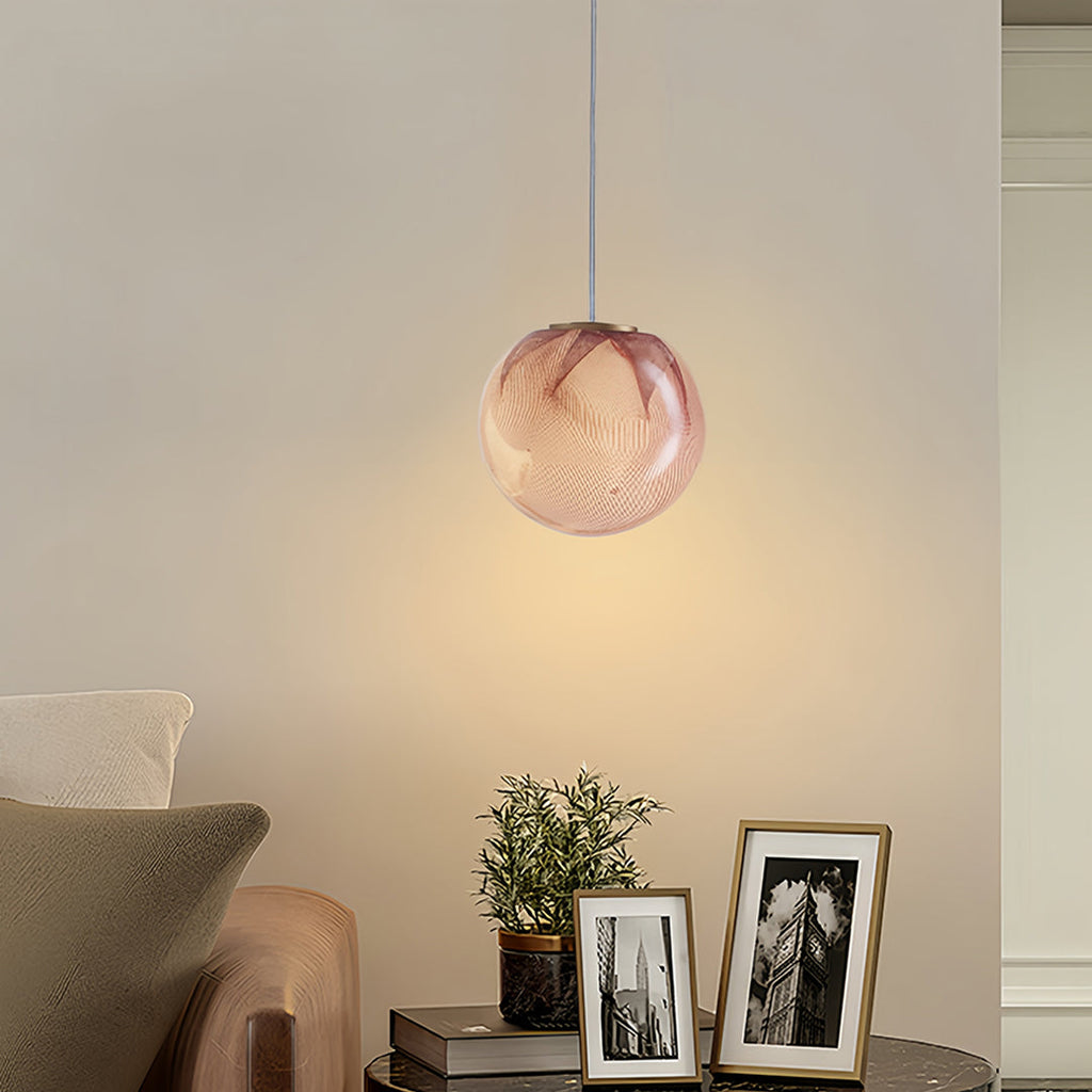 Modern Minimalist Glass Globe Pendant Light Fixture for Living Room