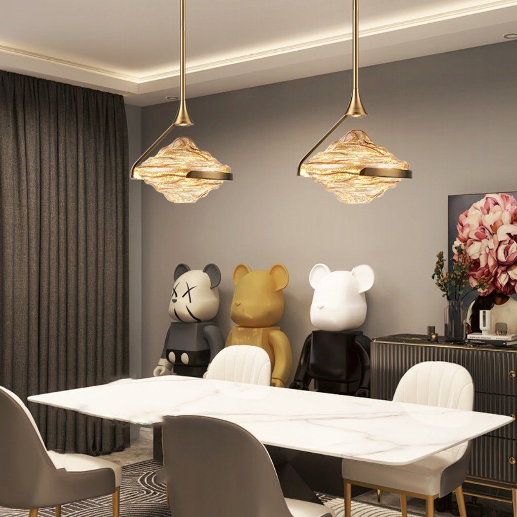 Modern Glass UFO LED Pendant Light for Luxury Bedroom or Living Room