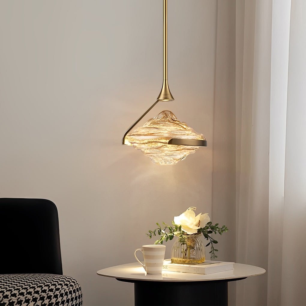 Elegant Glass UFO LED Pendant Light for Modern Bedroom Decor