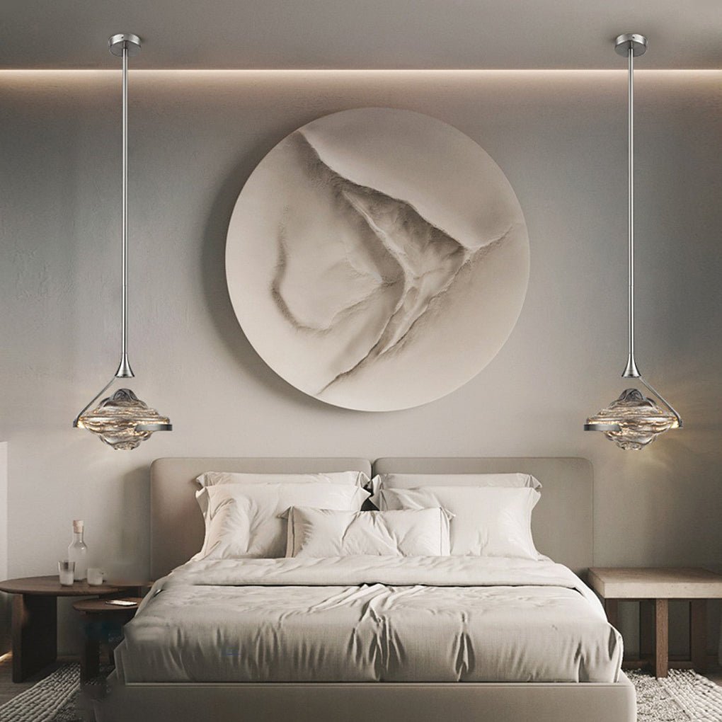 Modern Glass UFO LED Pendant Light for Luxury Bedroom or Living Room