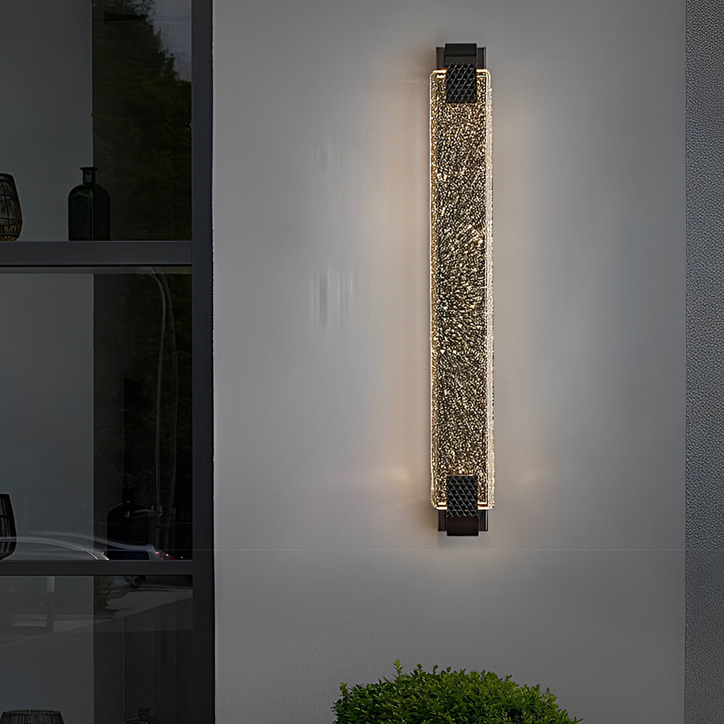 Sleek Silver Linear LED Crystal Wall Light for Modern Living Room Decor