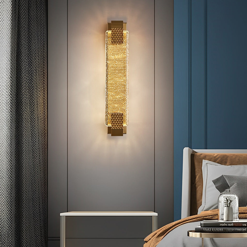 Sleek Silver Linear LED Crystal Wall Light for Modern Living Room Decor