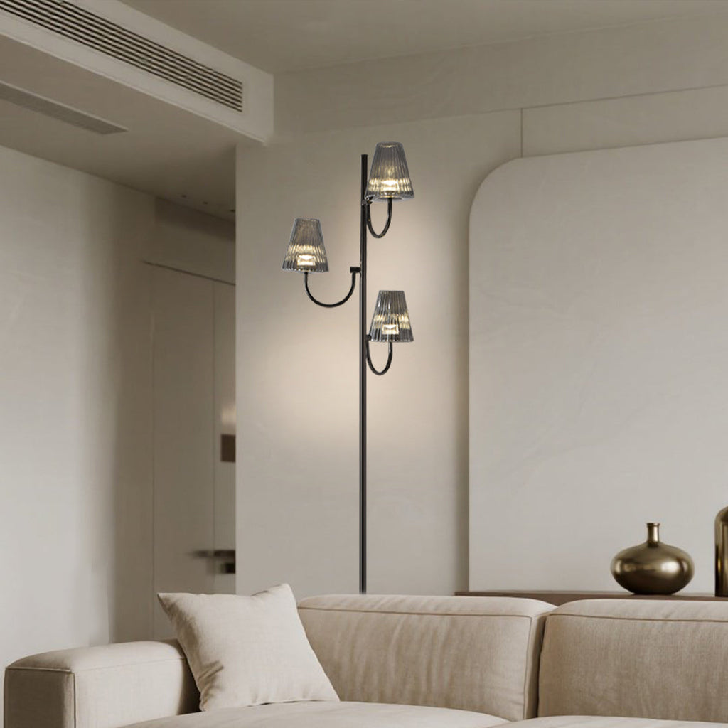 Sleek Black Minimalist Floor Lamp in Contemporary Design for Living Room