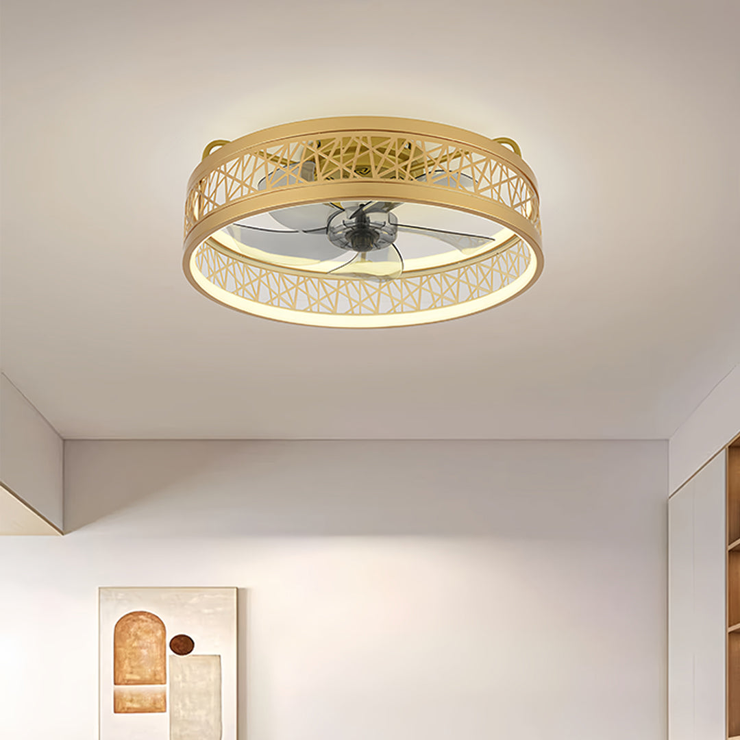 Ultra Thin Nordic Round Ceiling Fan with Light for Modern Living Rooms