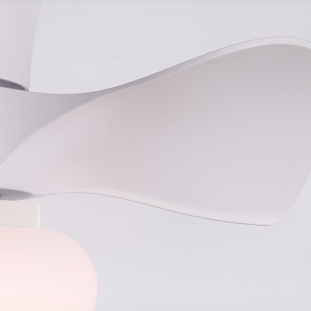 Modern White Macaron LED Ceiling Fan with Light for Living Room Decor